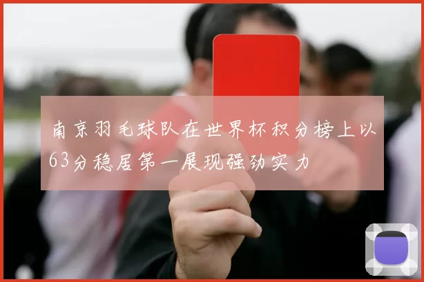 南京羽毛球队在世界杯积分榜上以63分稳居第一展现强劲实力